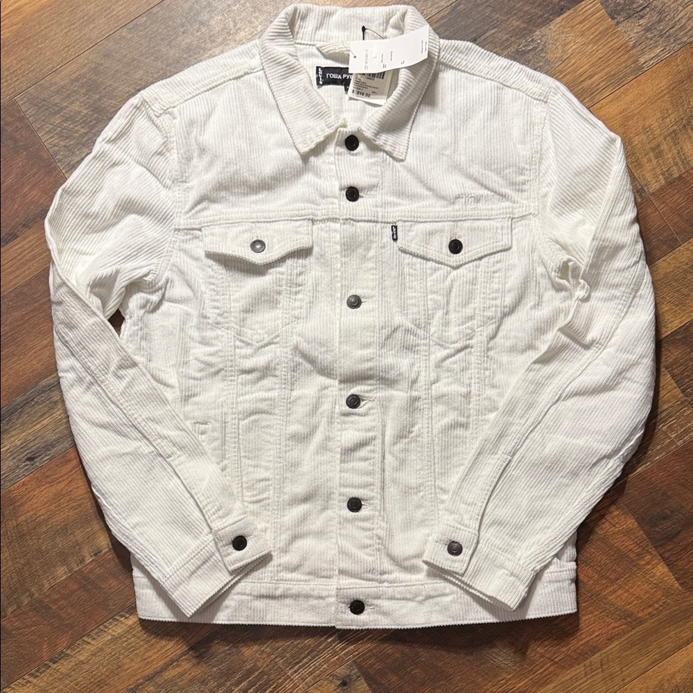 Levi’s x Gosha Rubchinskiy White Corduroy Jacket NWT Size L